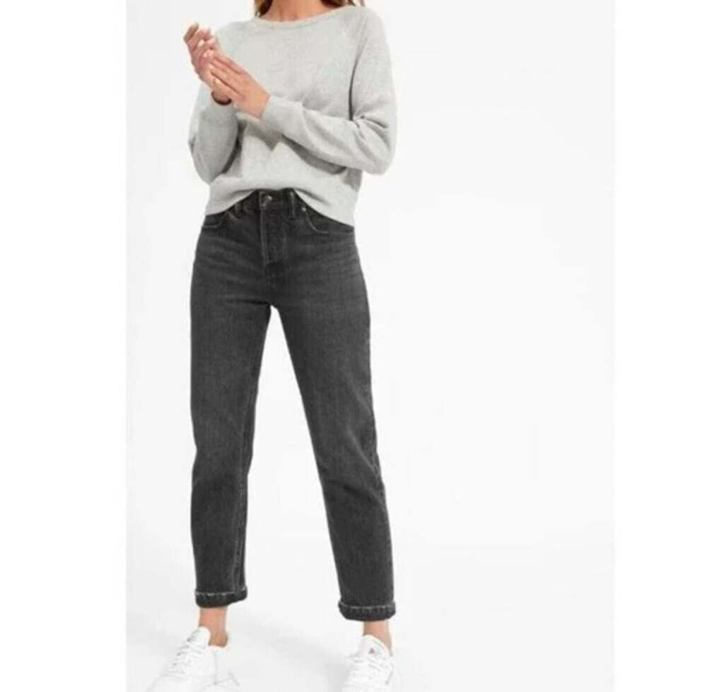 Everlane The O-S Boyfriend Jeans Washed Black Size 30 Regular